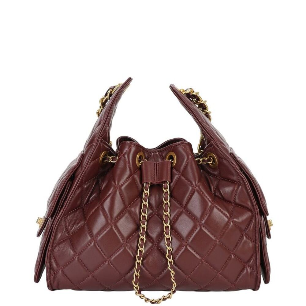 Tiffany & Fred Paris Quilted Leather Shoulder Bag, Red
